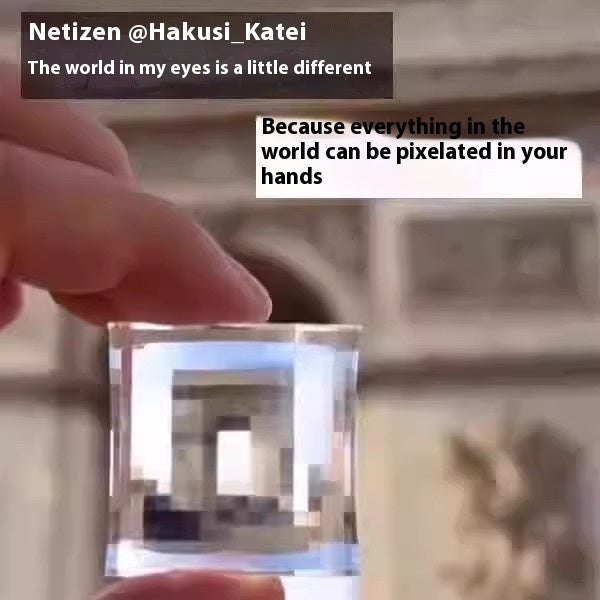 Pixel Stone Mosaic Filter My World Keychain