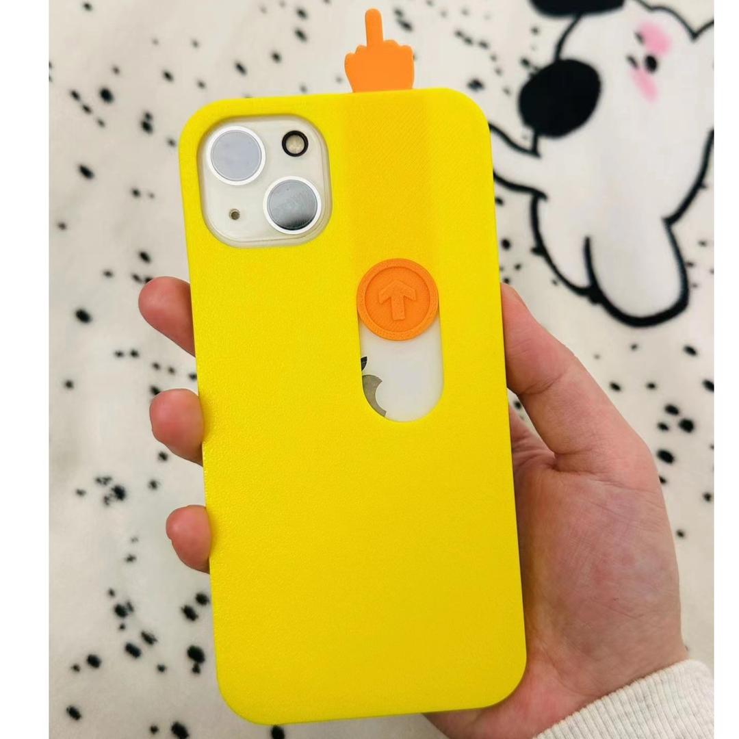 Funny Spoof 3D Printing Sliding Middle Finger Phone Case Toy