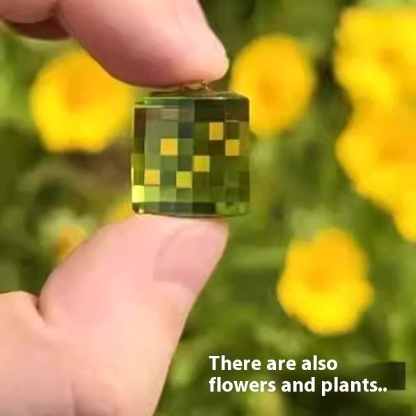 Pixel Stone Mosaic Filter My World Keychain