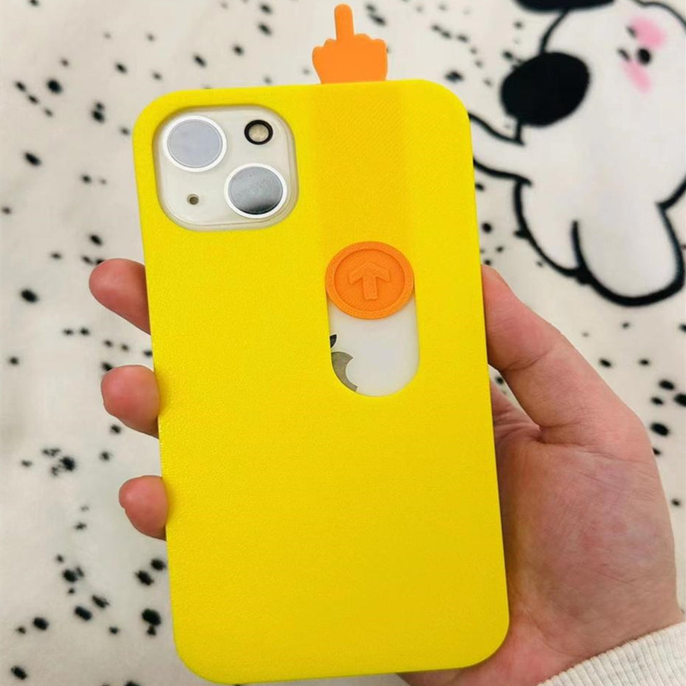 Funny Spoof 3D Printing Sliding Middle Finger Phone Case Toy